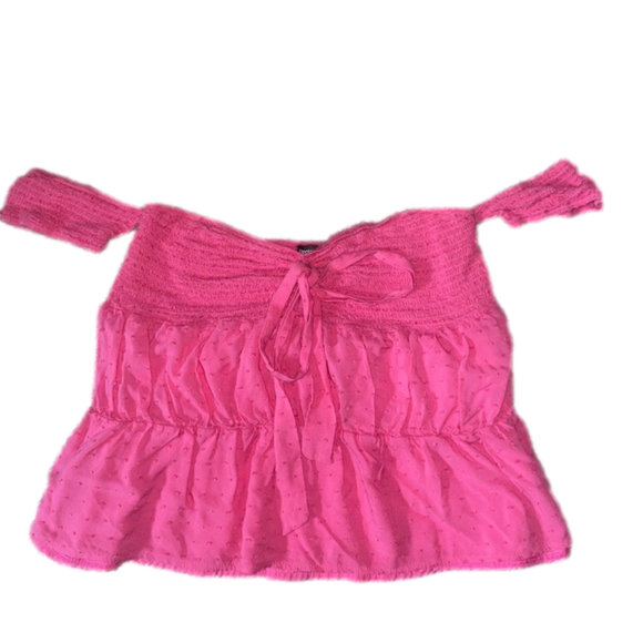 Off shoulder front tie peplum blouse medium - Picture 3 of 5